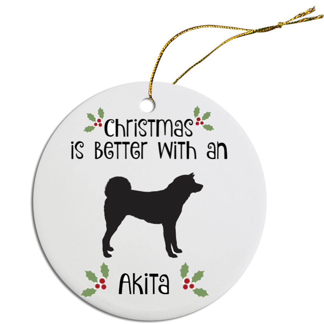Breed Specific Round Christmas Ornament Akita